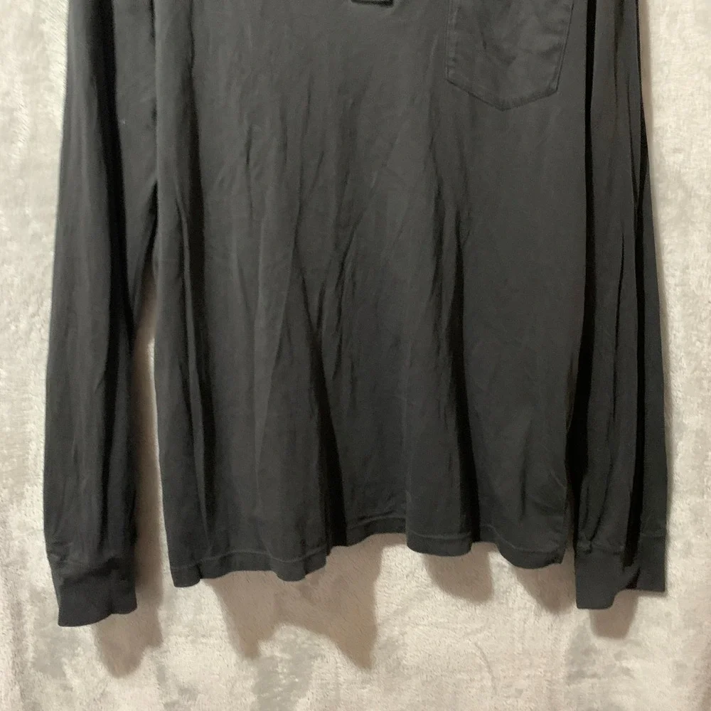 J.Crew Broken In Knit‎ Goods Long Sleeve Henley Shirt Black XXL T Classic